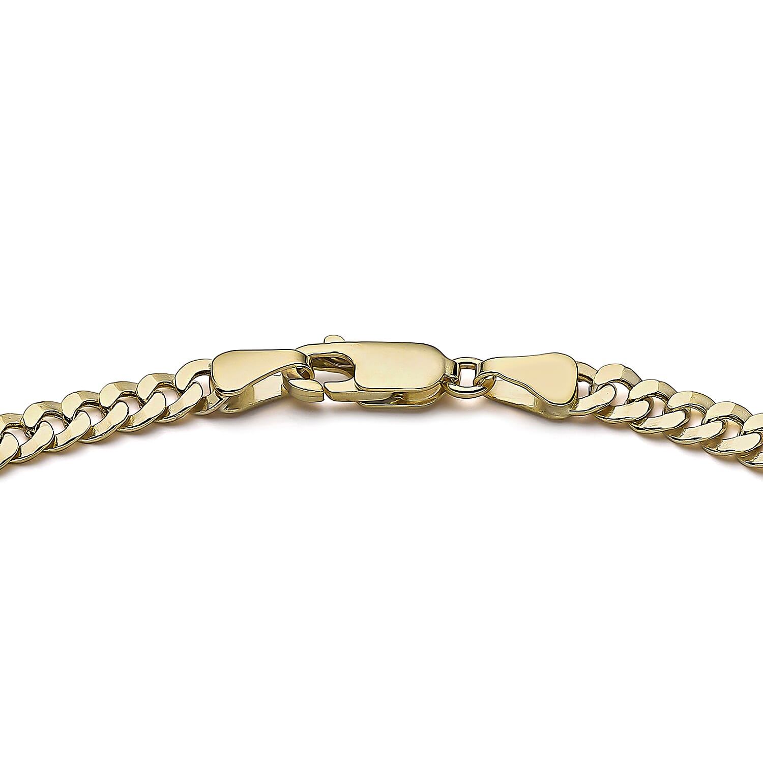9K Yellow Gold Diamond Cut 4.5mm Round Link Curb Bracelet 7.5 Inch 8894667 2