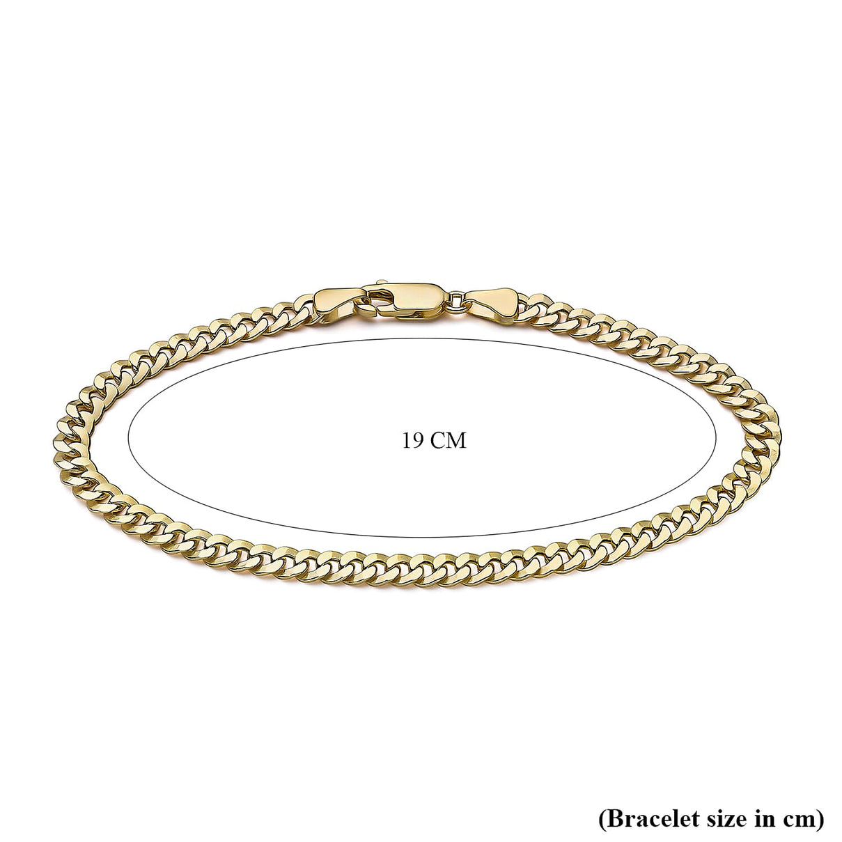 9K Yellow Gold Diamond Cut 4.5mm Round Link Curb Bracelet 7.5 Inch 8894667 3
