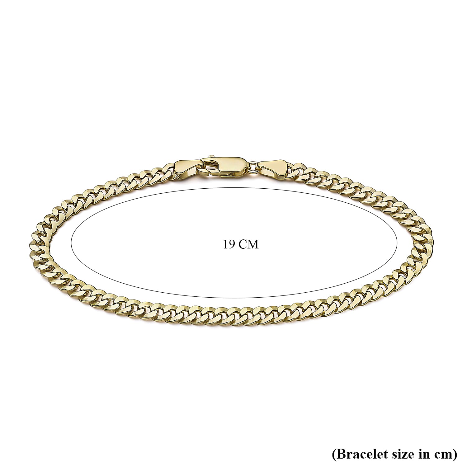 9K Yellow Gold Diamond Cut 4.5mm Round Link Curb Bracelet 7.5 Inch 8894667 3