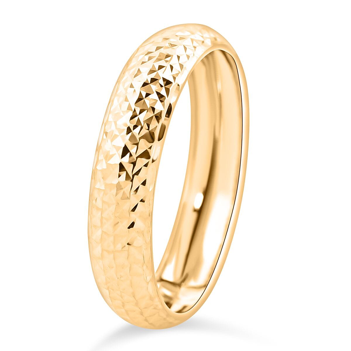 9K Yellow Gold Diamond-Cut Band Ring 3710153 3