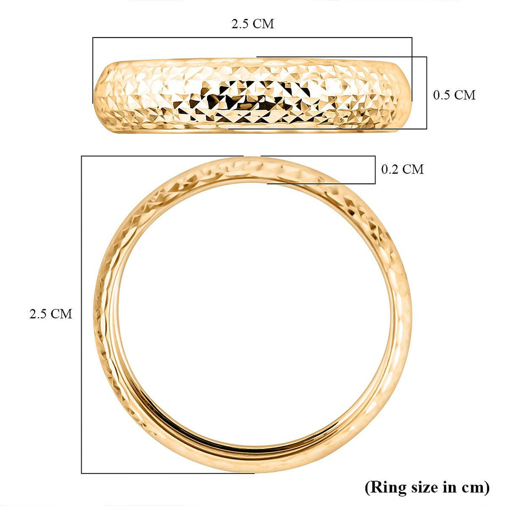 Royal Bali Collection - 9K Yellow Gold Diamond Cut Band Ring