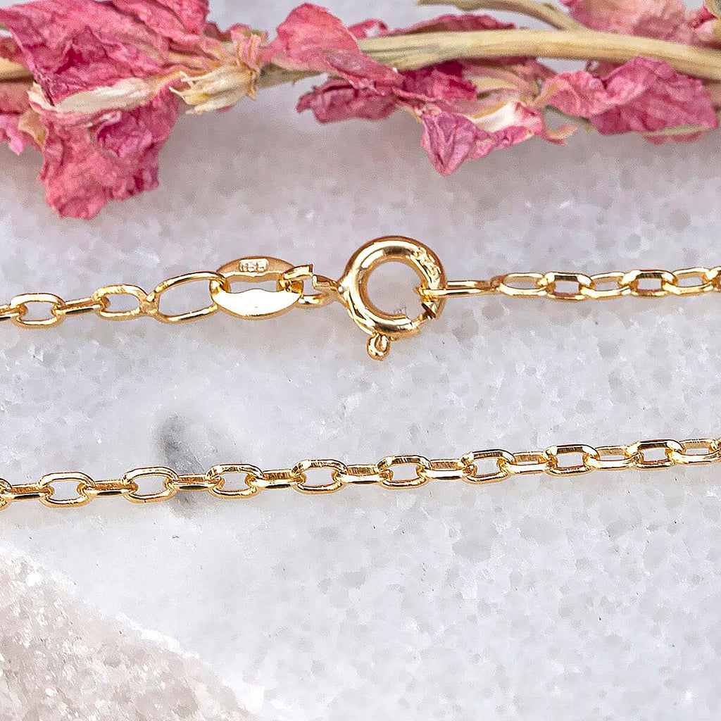 9K Yellow Gold Diamond Cut Belcher Chain 18 Inch