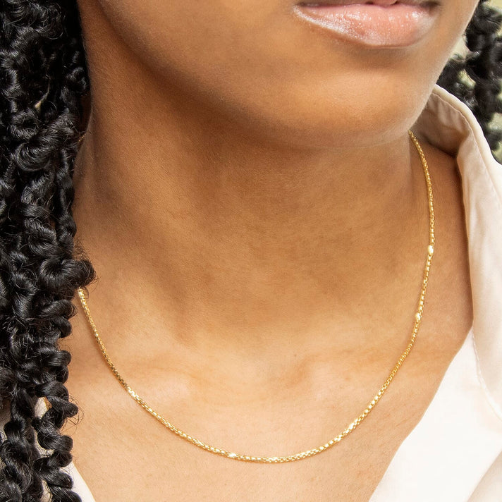 9K Yellow Gold Diamond Cut Box Belcher Chain 18 Inch 7190537 2