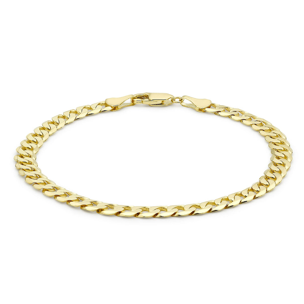 9K Yellow Gold Diamond Cut Curb Bracelet 7.5 Inch 8894664 0