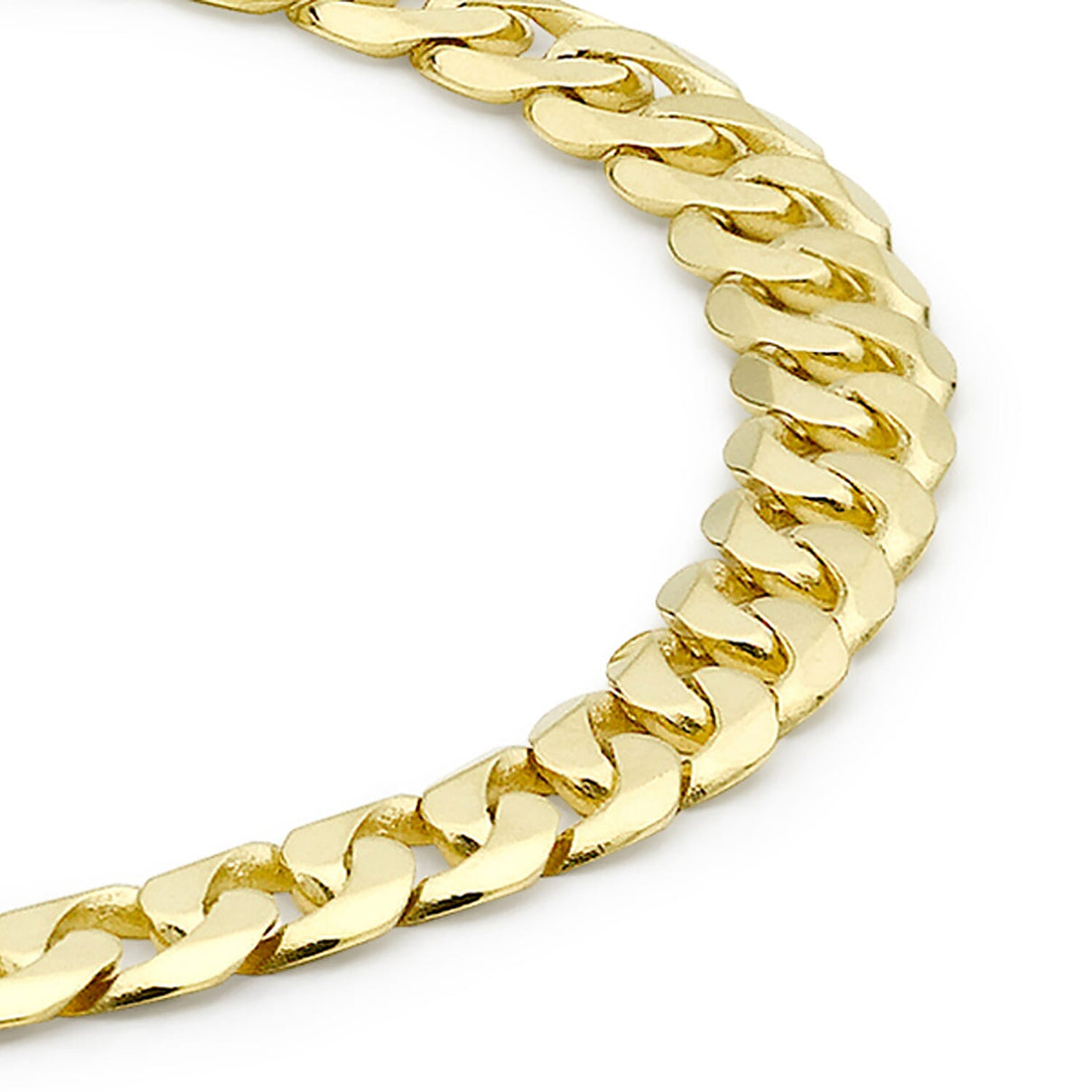 9K Yellow Gold Diamond Cut Curb Bracelet 7.5 Inch 8894664 1