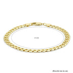 9K Yellow Gold Diamond Cut Curb Bracelet 7.5 Inch