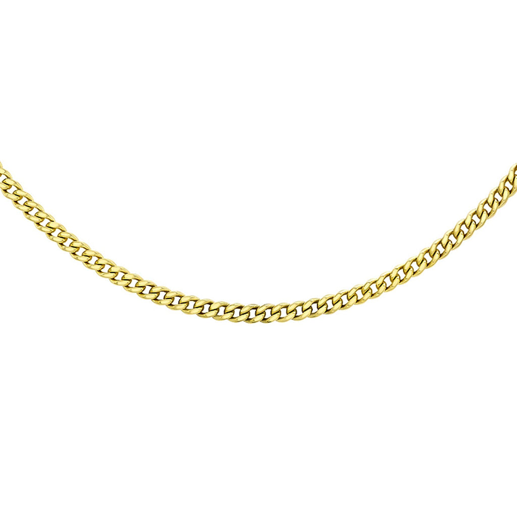 9K Yellow Gold Diamond Cut Curb Chain 16 Inch
