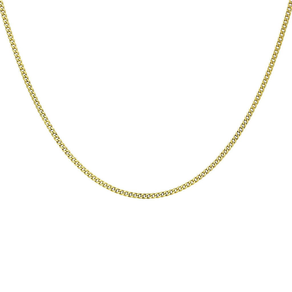 9K Yellow Gold Diamond Cut Curb Chain 16 Inch