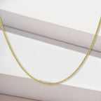 9K Yellow Gold Diamond Cut Curb Chain 16 Inch