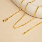 9K Yellow Gold Diamond Cut Curb Chain 16 Inch