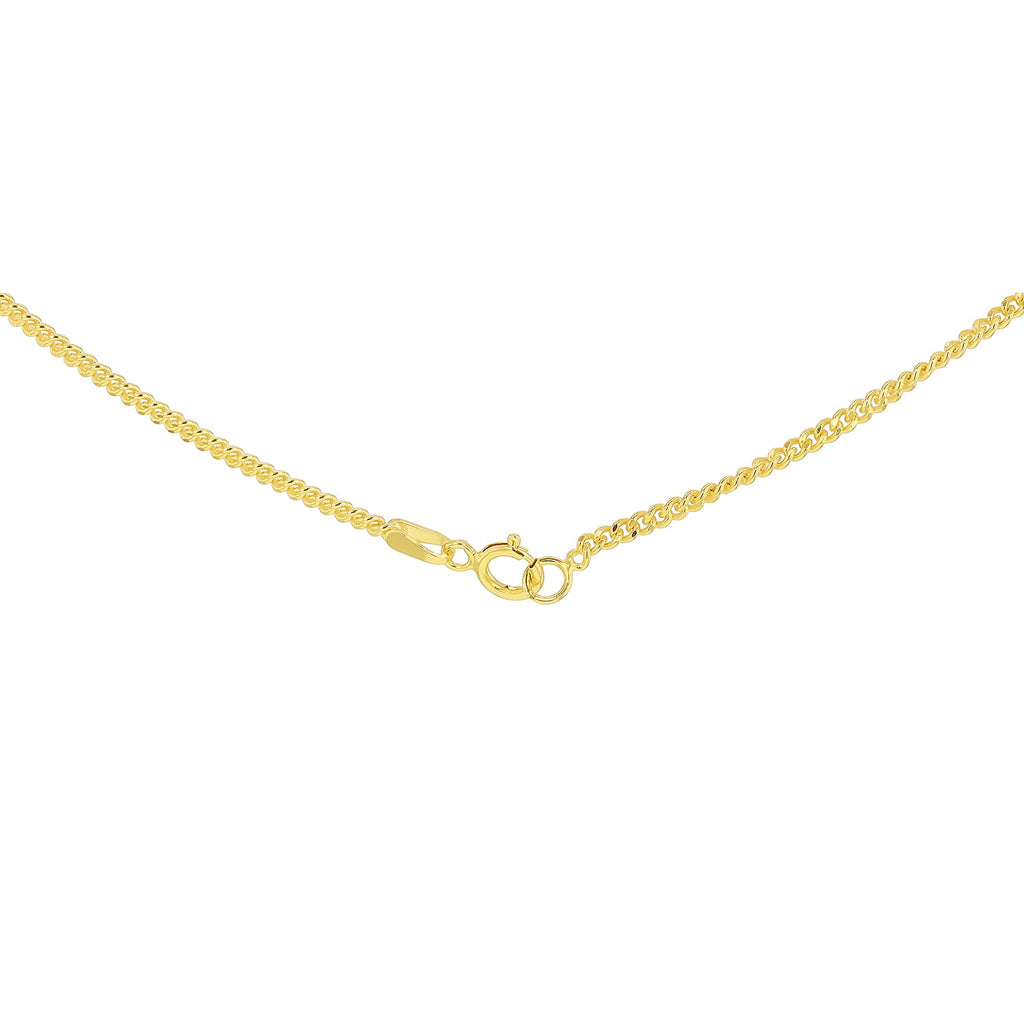 9K Yellow Gold Diamond Cut Curb Chain 16 Inch
