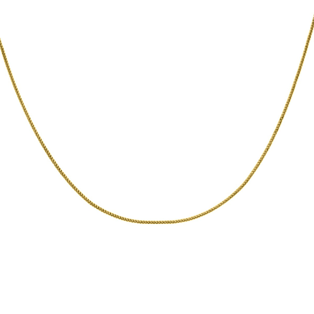 9K Yellow Gold Diamond Cut Curb Chain (Size - 18)