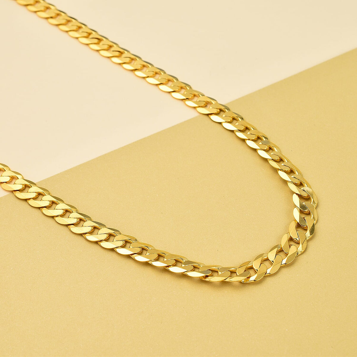 One Time Closeout - Limited Edition - 9K Yellow Gold Diamond Cut Solid Curb Necklace (Size - 20), Gold Wt. 33.02 Gms 7601642 1