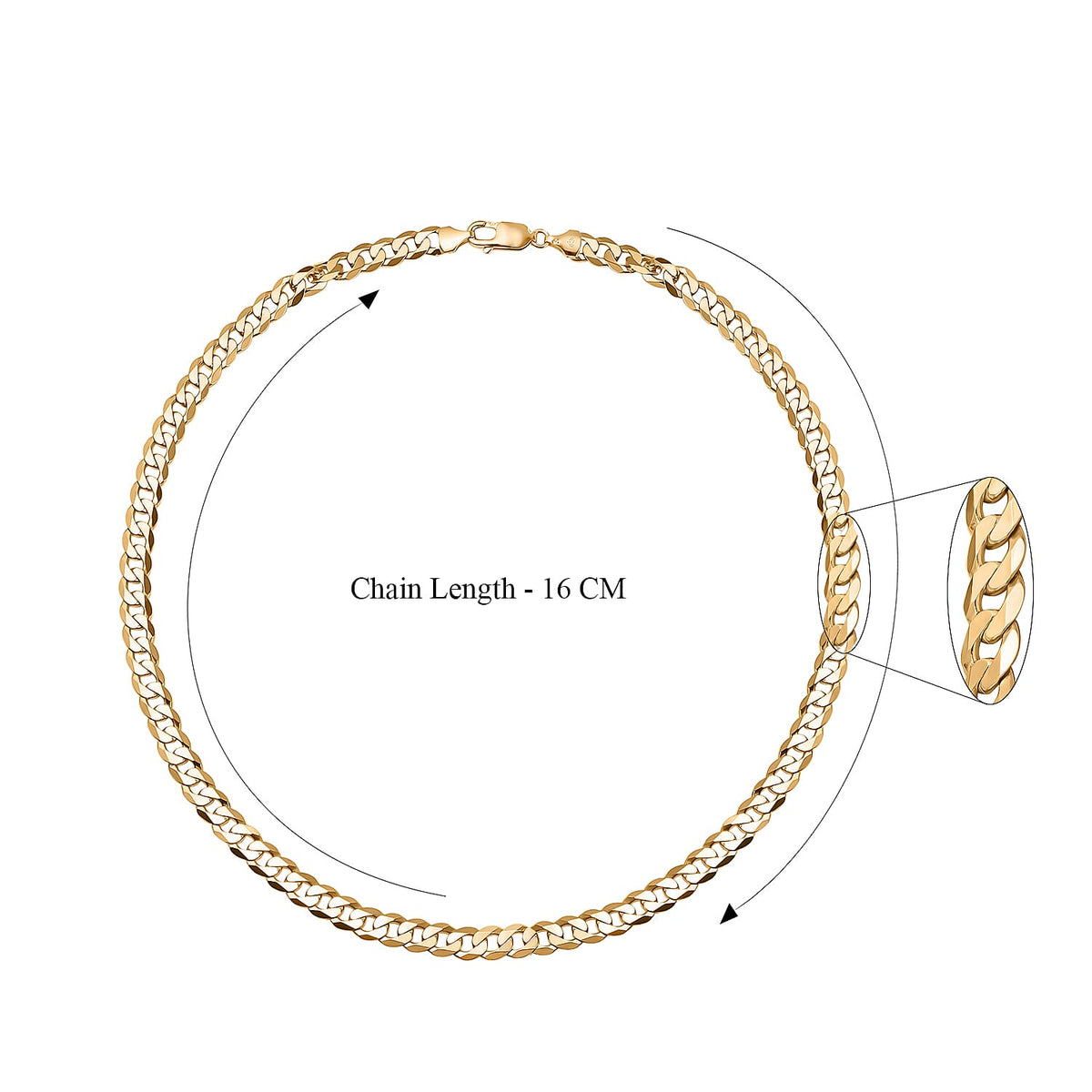 One Time Closeout - Limited Edition - 9K Yellow Gold Diamond Cut Solid Curb Necklace (Size - 20), Gold Wt. 33.02 Gms 7601642 4
