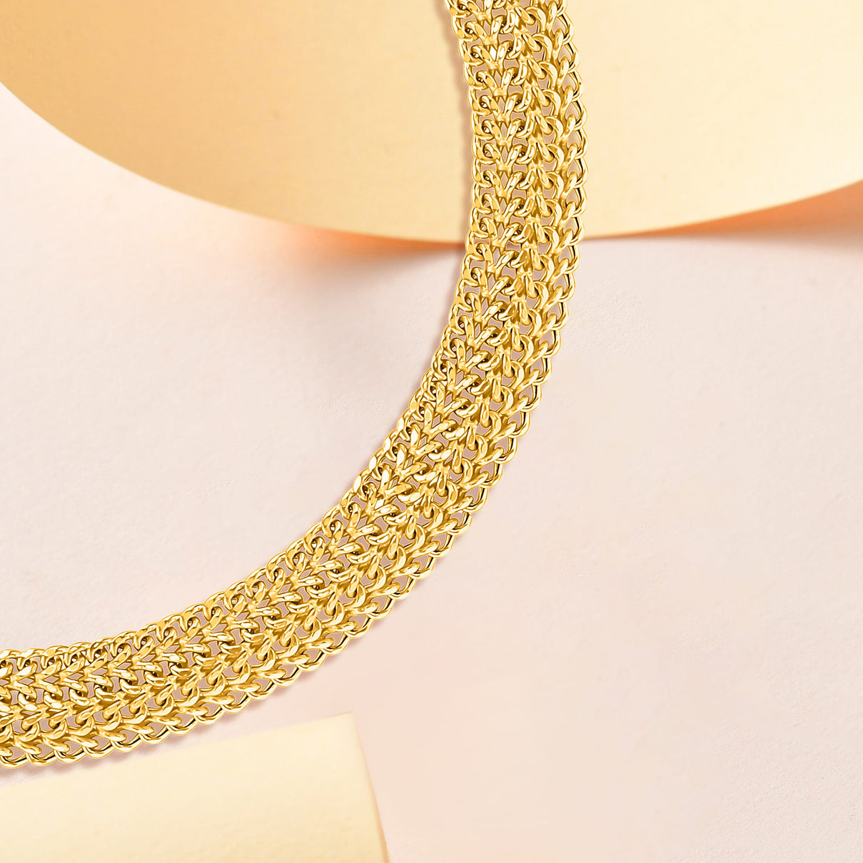 9K Yellow Gold Diamond Cut Domed Curb Chain 18 Inch 8894219 1