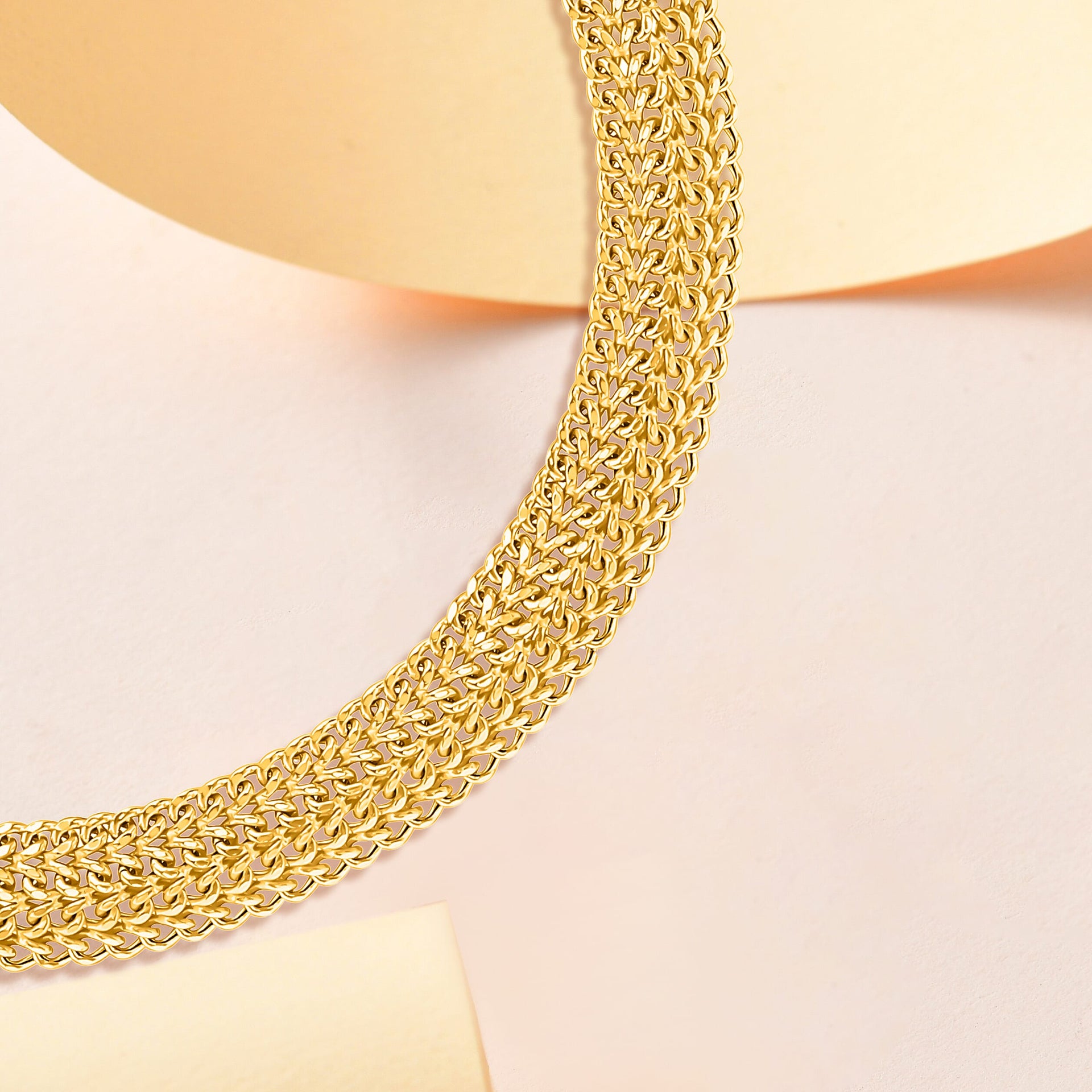 9K Yellow Gold Diamond Cut Domed Curb Chain 18 Inch 8894219 1