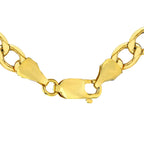 9K Yellow Gold Diamond Cut Figaro Chain 24 Inch, 6.3 grams