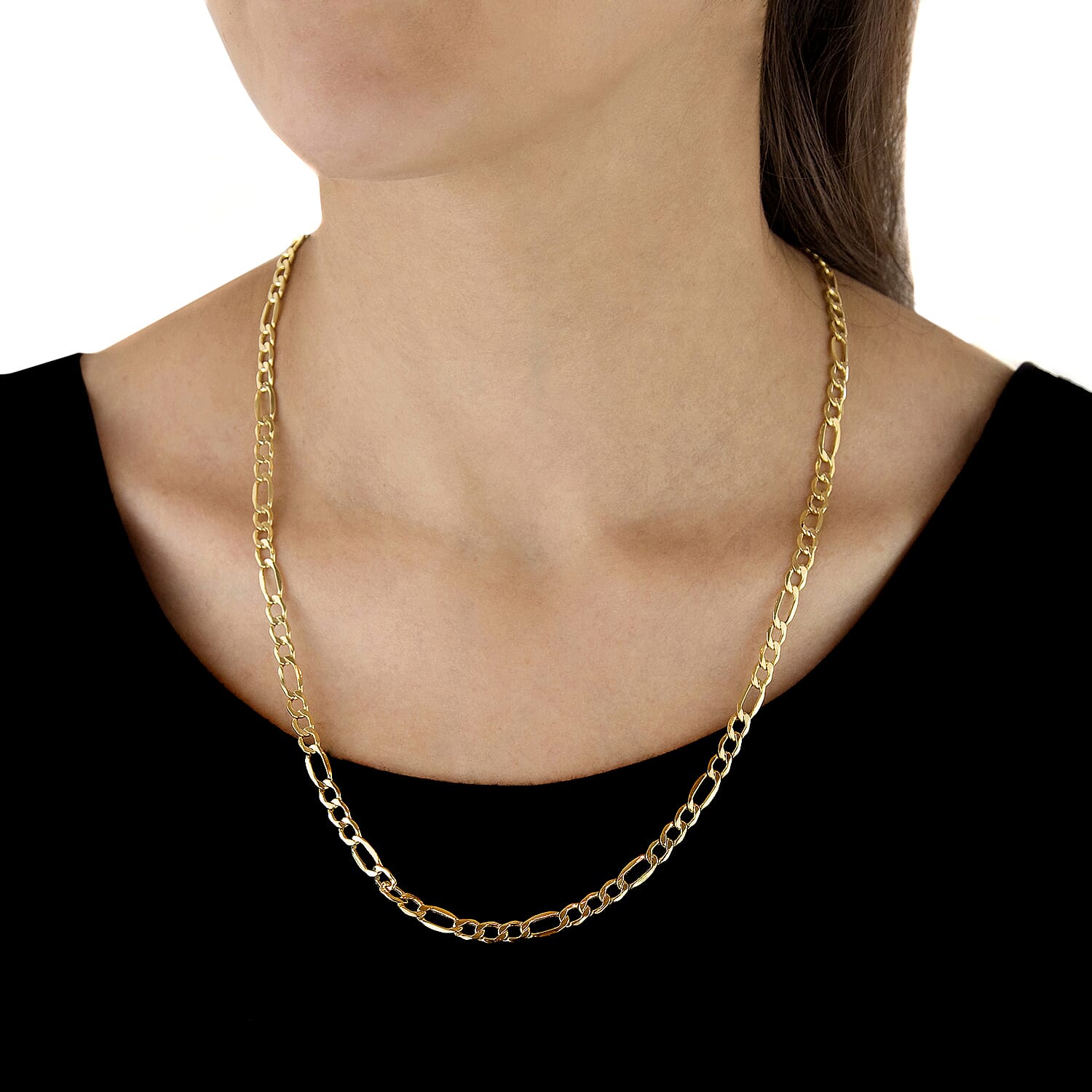 9K Yellow Gold Diamond Cut Figaro Chain 24 Inch, 6.3 grams 6093104 3