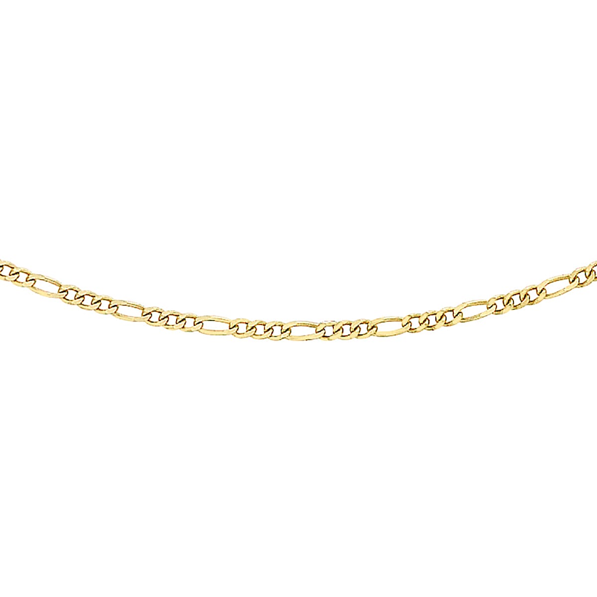 9K Yellow Gold Diamond Cut Figaro Chain 24 Inch 7192221 0