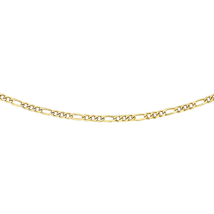 9K Yellow Gold Diamond Cut Figaro Chain 24 Inch 7192221 1