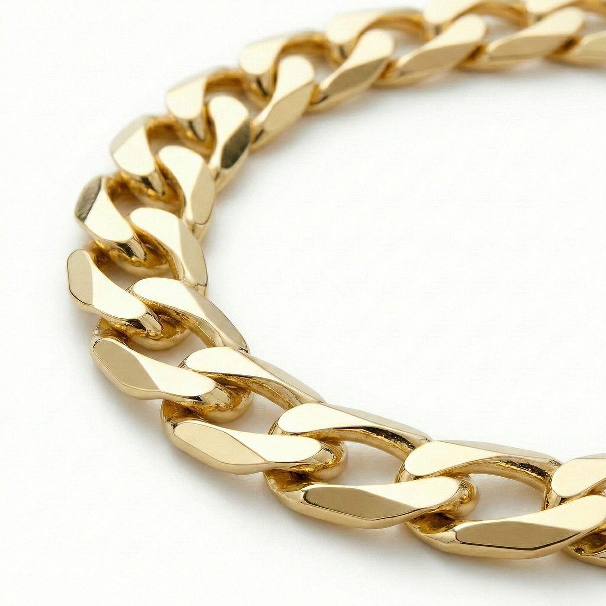 9K Yellow Gold Diamond Cut Flat Curb Bracelet 7 Inch 7078116 3