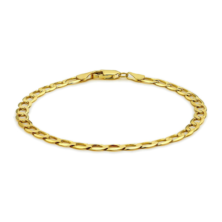 9K Yellow Gold Diamond Cut Flat Curb Bracelet 8 Inch 4.4 grams 6093118 1