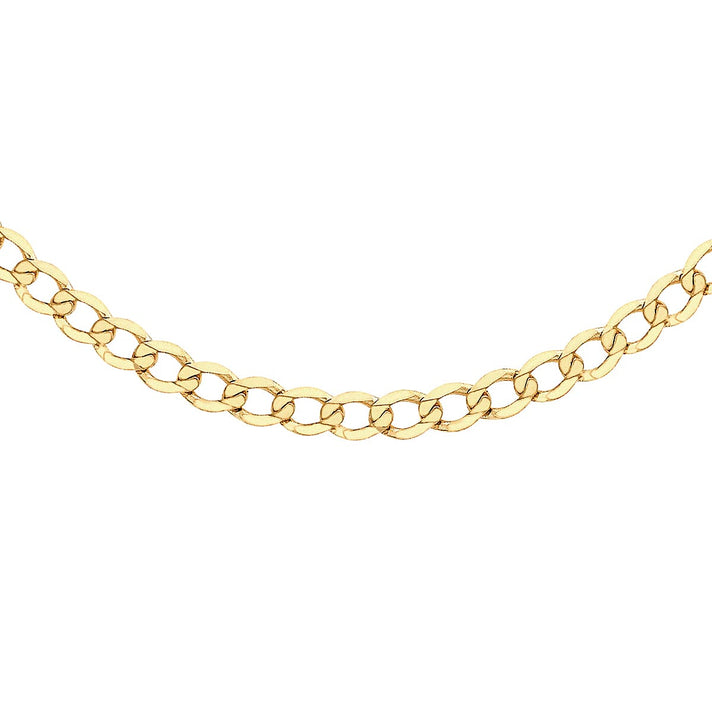 9K Yellow Gold Diamond Cut Flat Curb Chain 18 Inch 6.2 grams 6093063 1