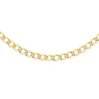 9K Yellow Gold Diamond Cut Flat Curb Chain 22 Inch