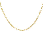 9K Yellow Gold Diamond Cut Flat Curb Chain 22 Inch