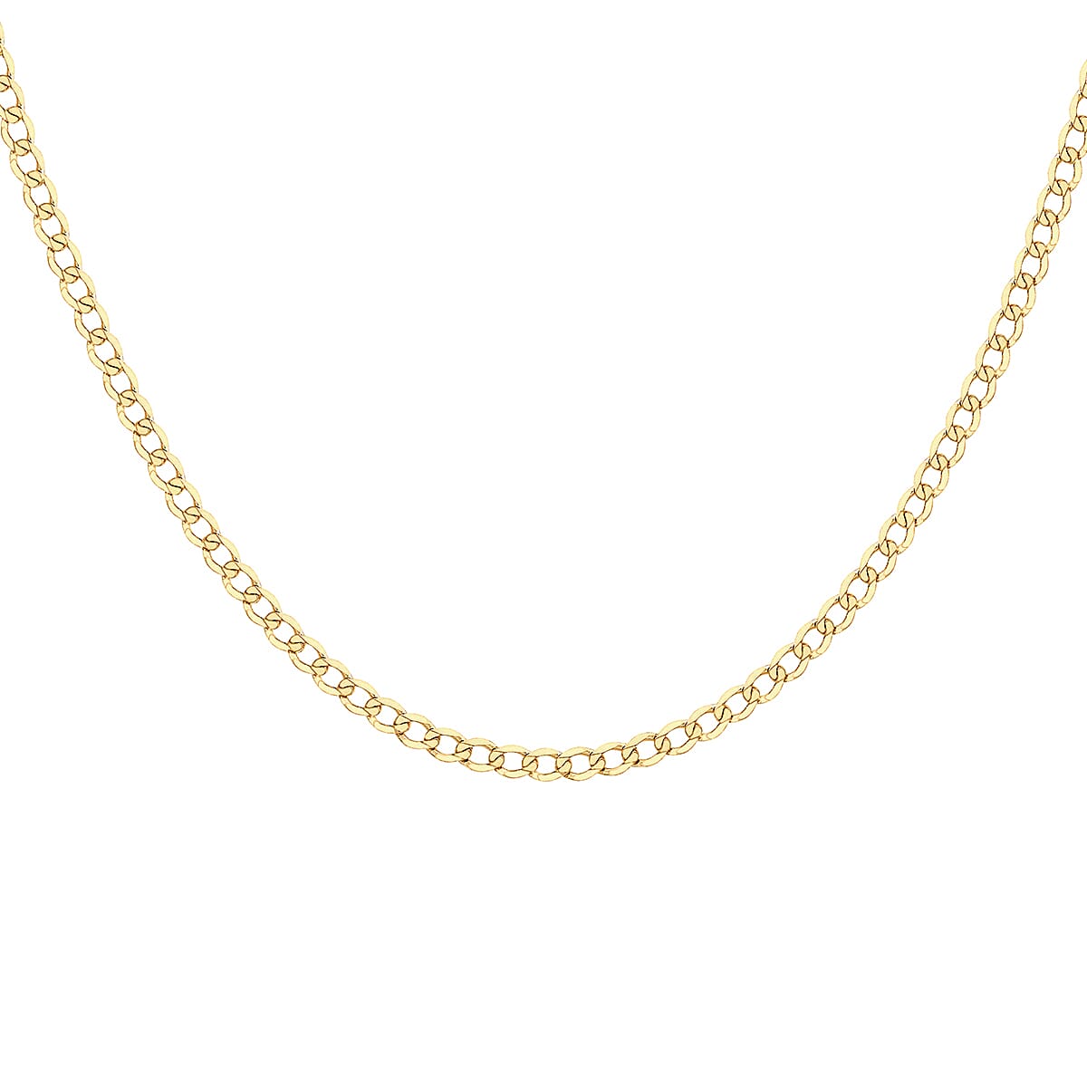 9K Yellow Gold Diamond Cut Flat Curb Chain 22 Inch 7190356 4