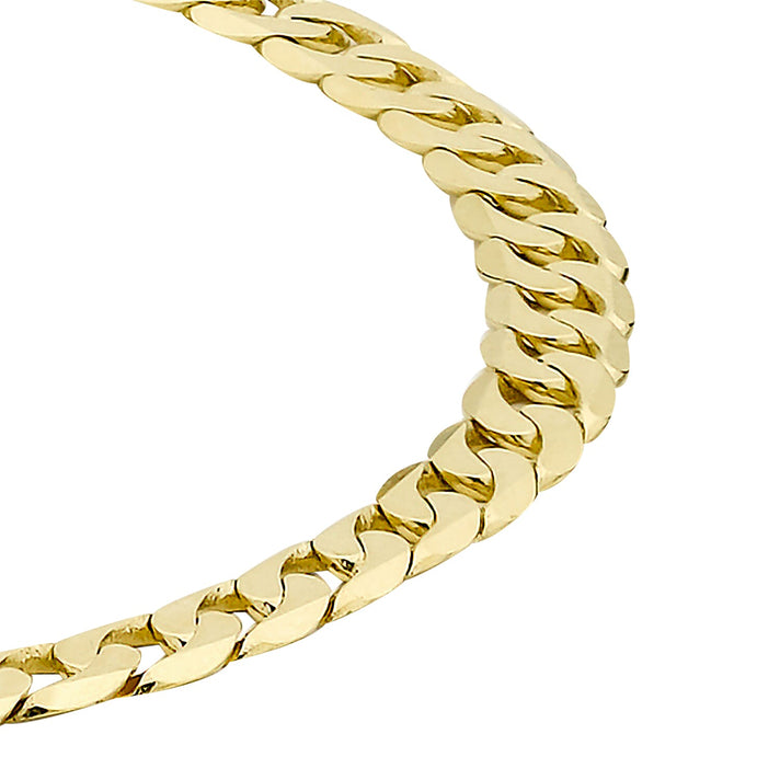 9K Yellow Gold Diamond Cut Flat Curb Chain Bracelet 7.5 Inch 4.8 grams 6093030 2