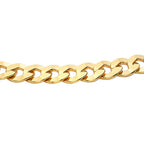 9K Yellow Gold Diamond Cut Flat Curb Chain Bracelet 7.5 Inch