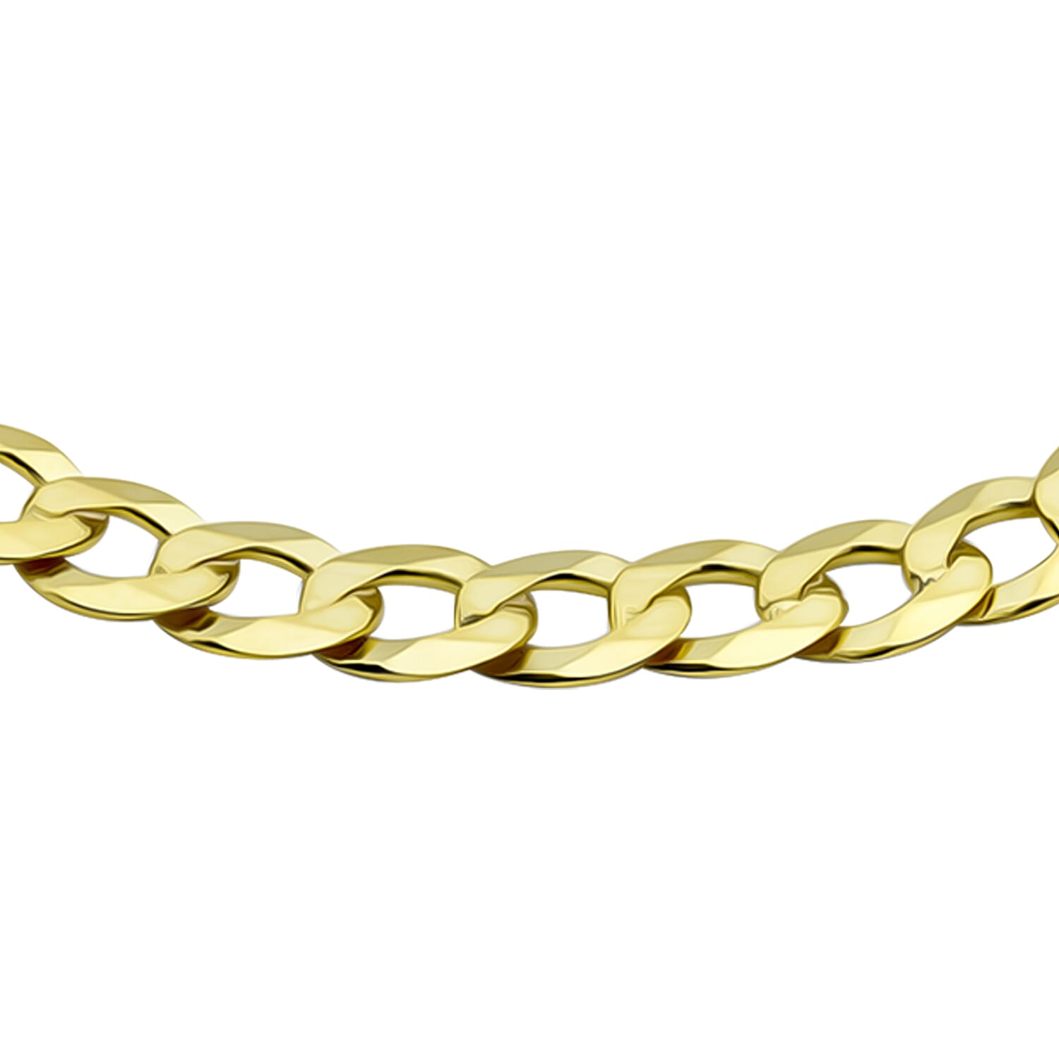9K Yellow Gold Diamond Cut Flat Curb Chain Bracelet 8 Inch 6.2 grams 6093047 2