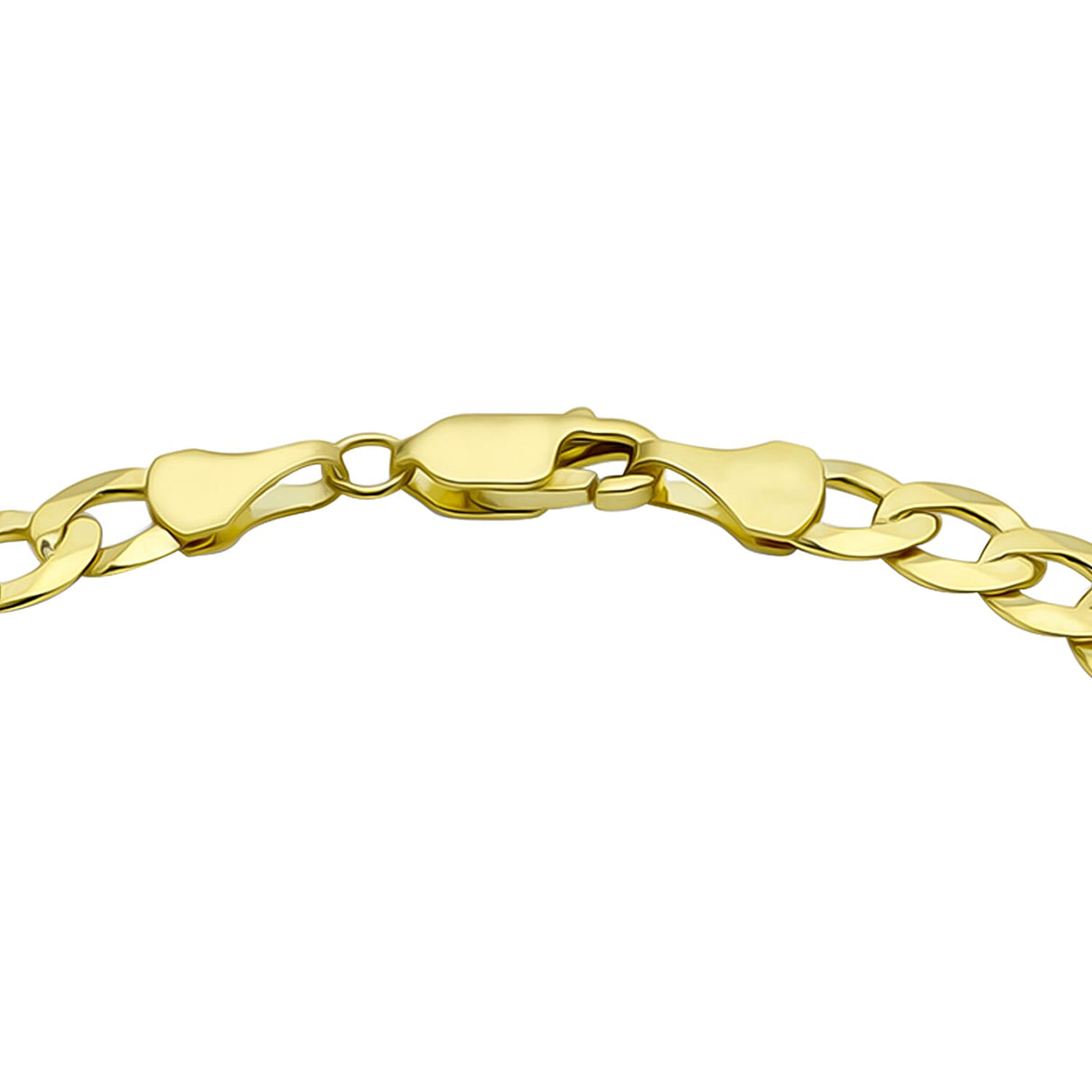 9K Yellow Gold Diamond Cut Flat Curb Chain Bracelet 8 Inch 6.2 grams 6093047 3