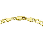 9K Yellow Gold Diamond Cut Flat Curb Chain Bracelet 8 Inch, 6.2 grams