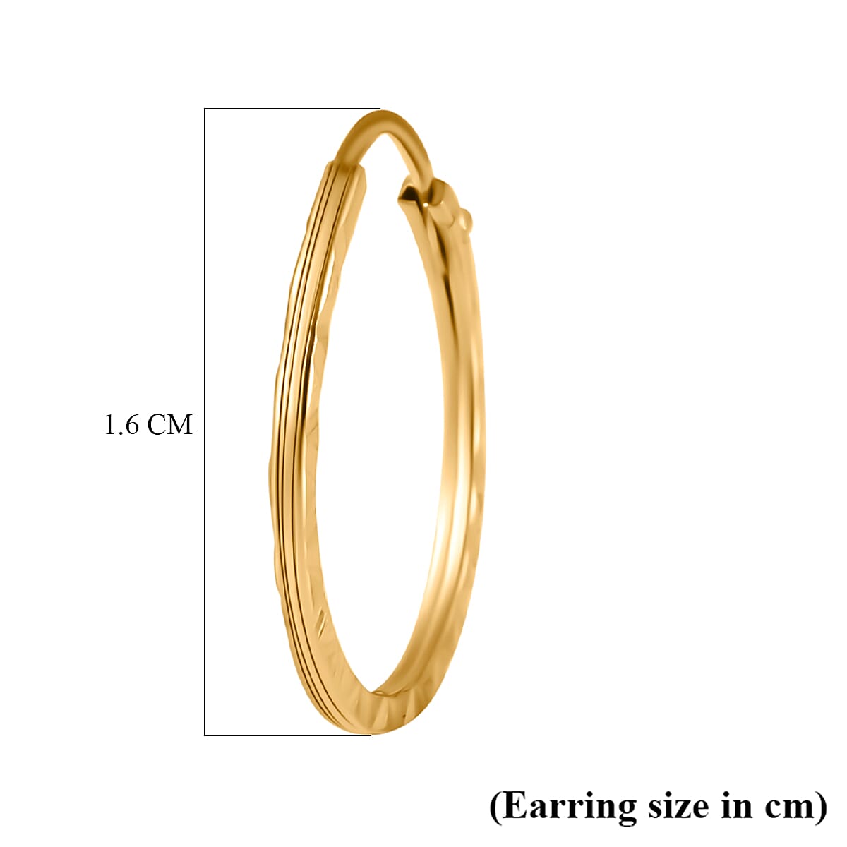 9K Yellow Gold Diamond Cut Hoop Earring 8024944 5