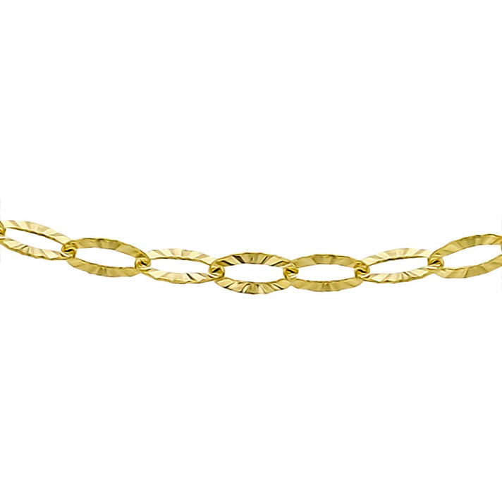 9K Yellow Gold Diamond Cut Link Chain 18 Inch 7190504 1