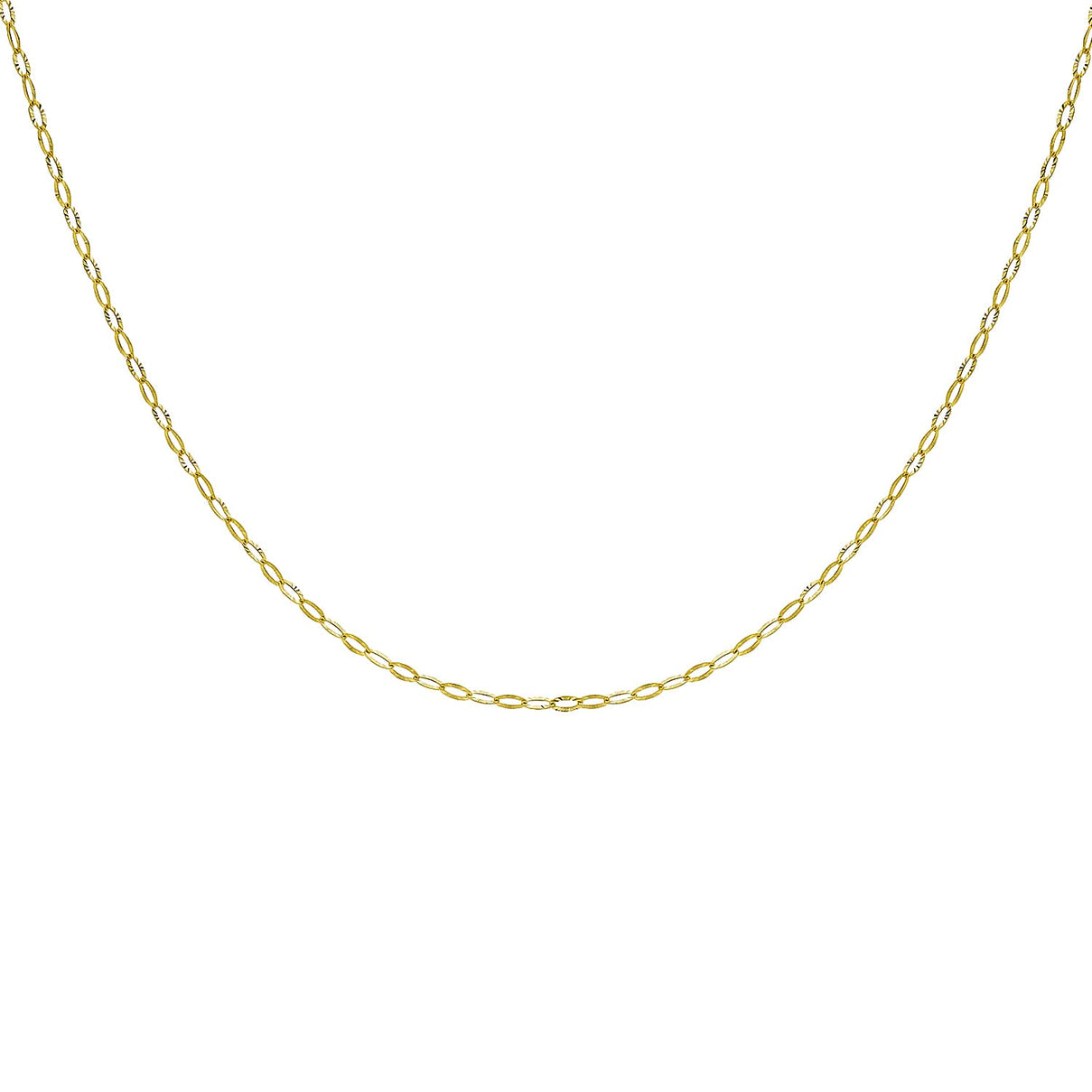 9K Yellow Gold Diamond Cut Link Chain 18 Inch 7190504 1