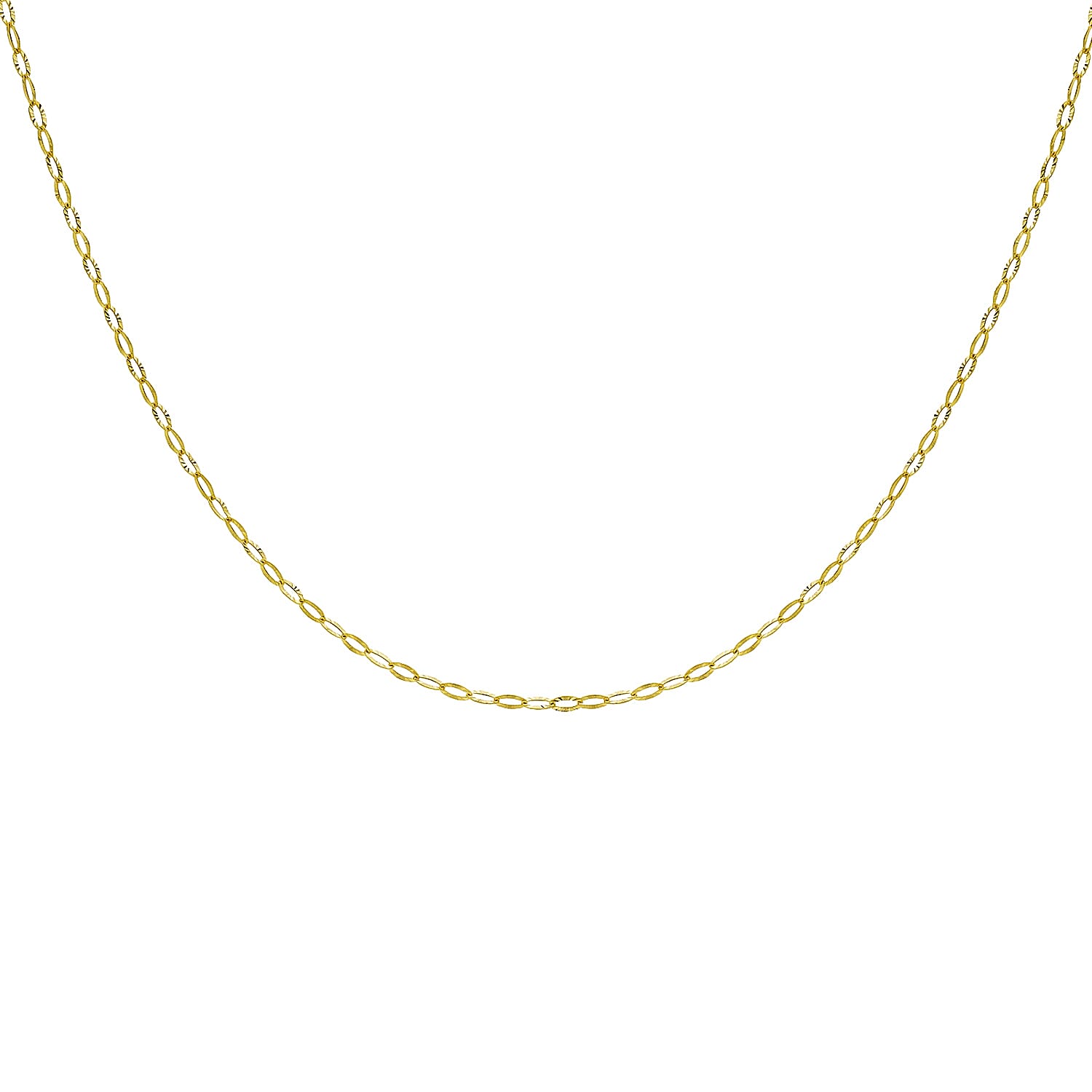 9K Yellow Gold Diamond Cut Link Chain 18 Inch 7190504 1