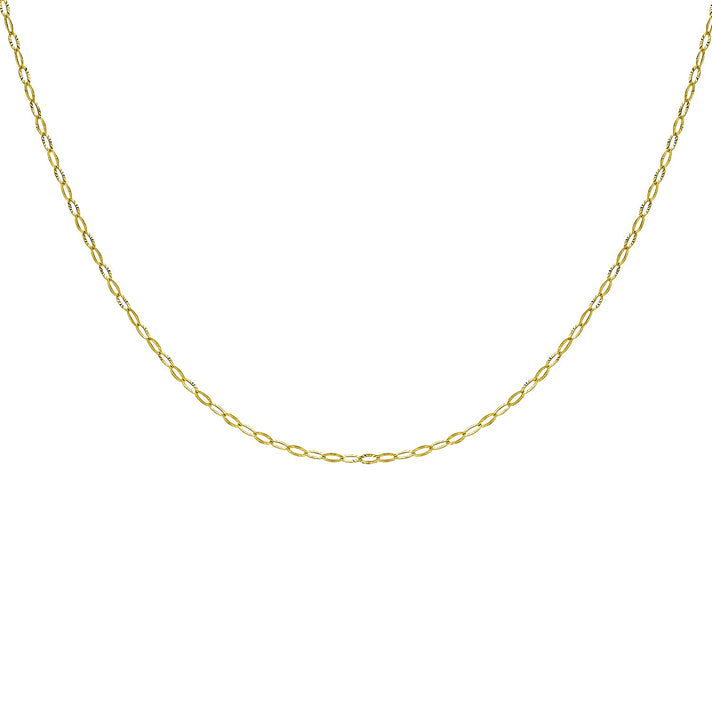 9K Yellow Gold Diamond Cut Link Chain 18 Inch 7190504 2