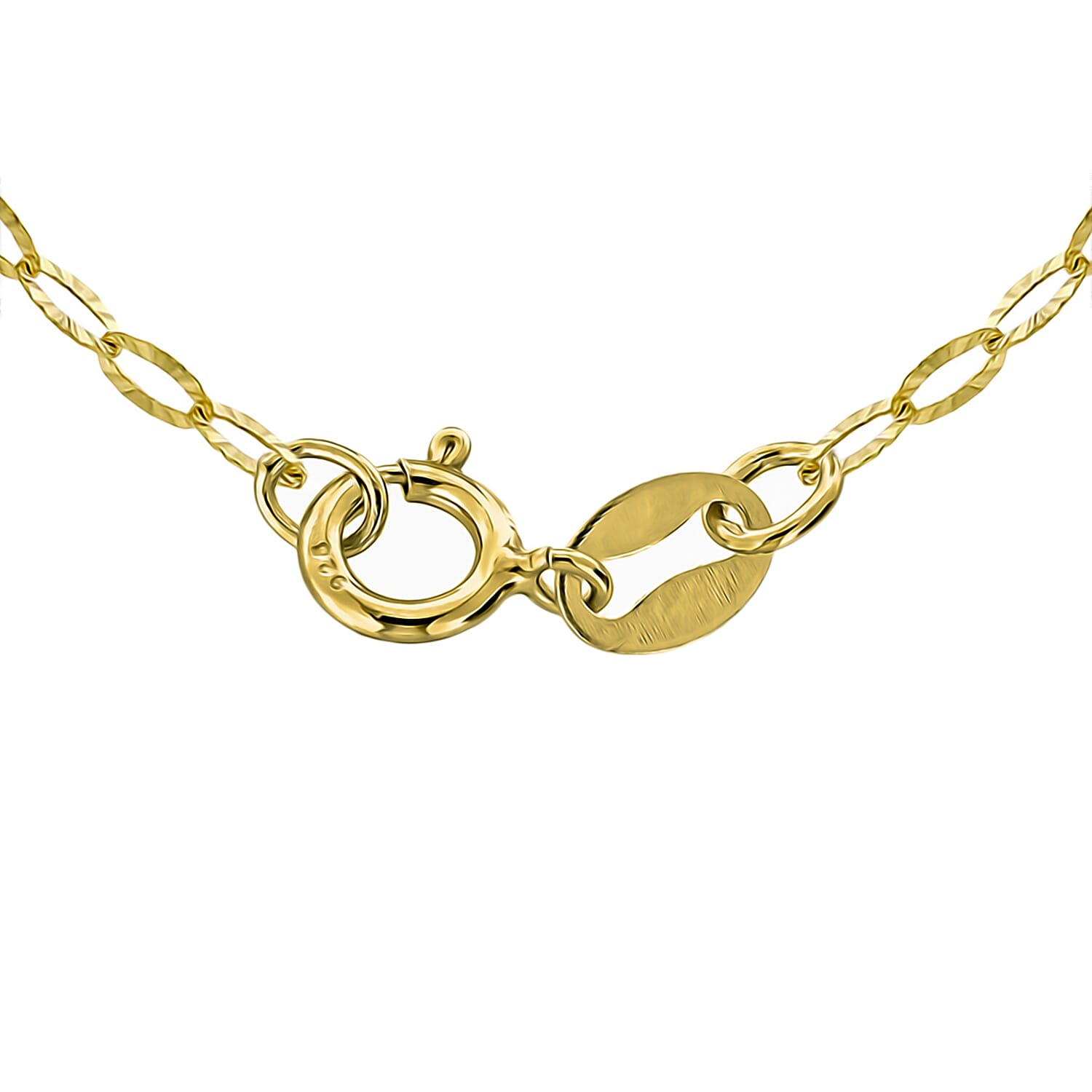 9K Yellow Gold Diamond Cut Link Chain 18 Inch 7190504 2
