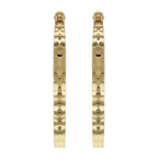 9K Yellow Gold Diamond Cut Oval Hoop Earrings