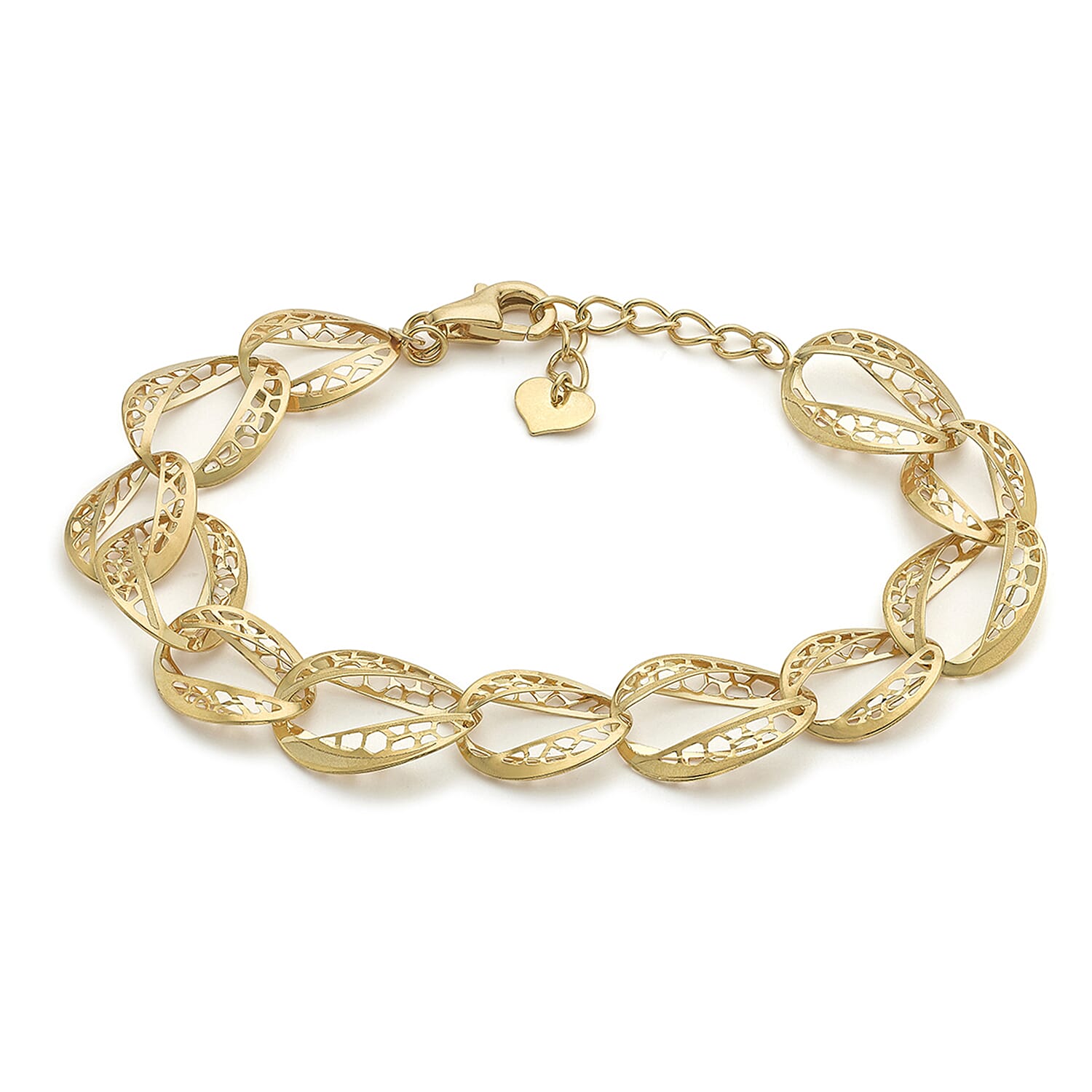 9K Yellow Gold Diamond Cut Oval Link Bracelet 9 Inch 8894683 0
