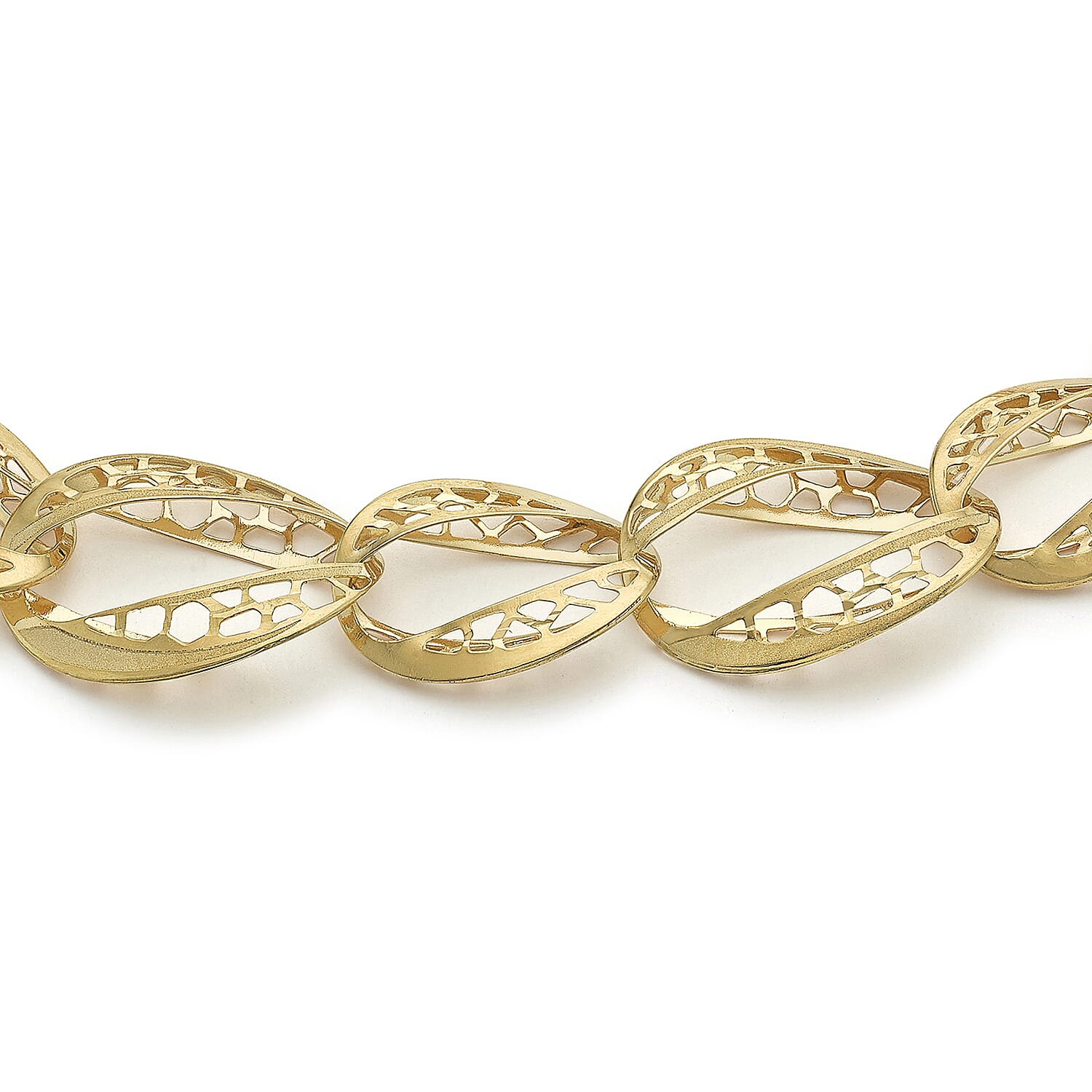 9K Yellow Gold Diamond Cut Oval Link Bracelet 9 Inch 8894683 1