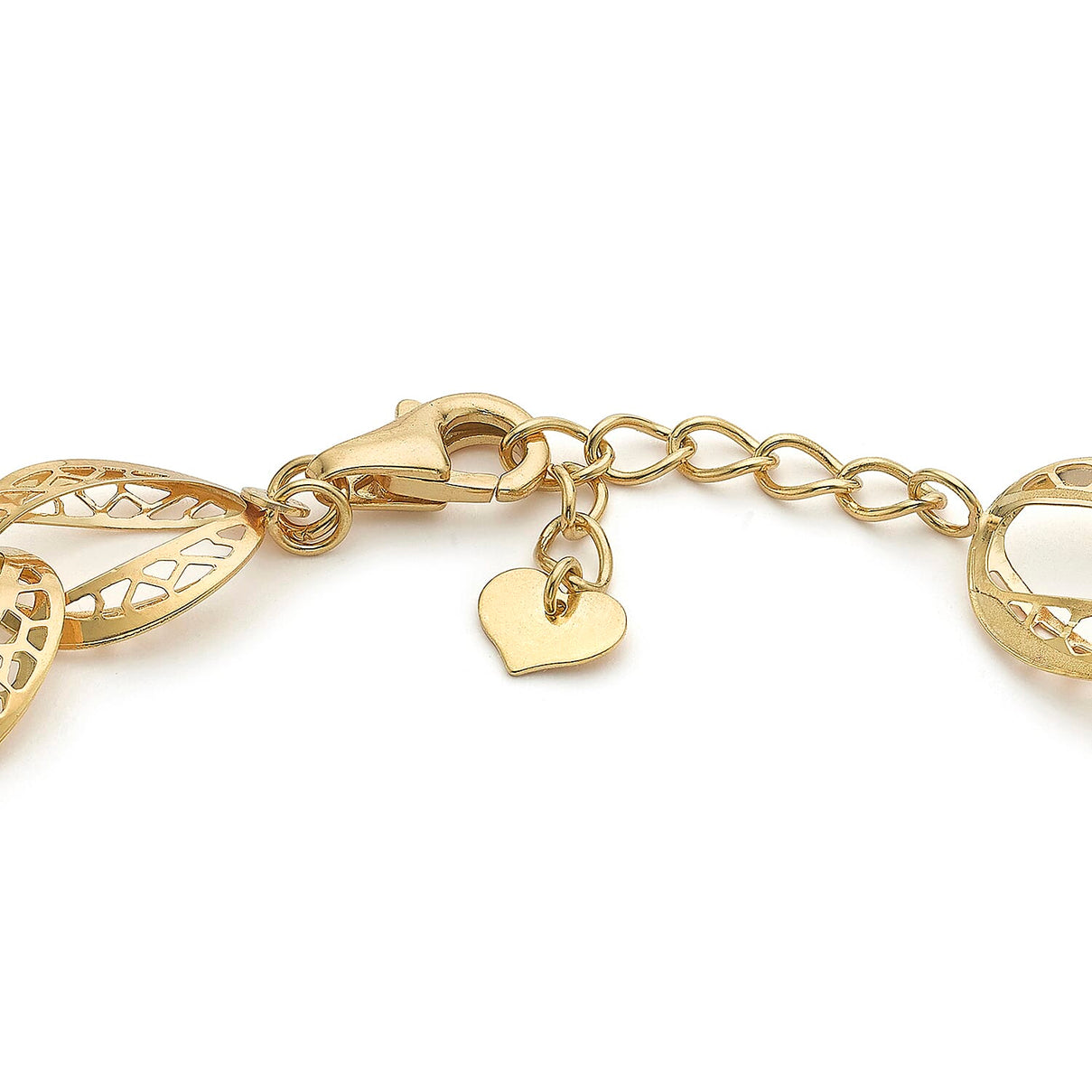 9K Yellow Gold Diamond Cut Oval Link Bracelet 9 Inch 8894683 2