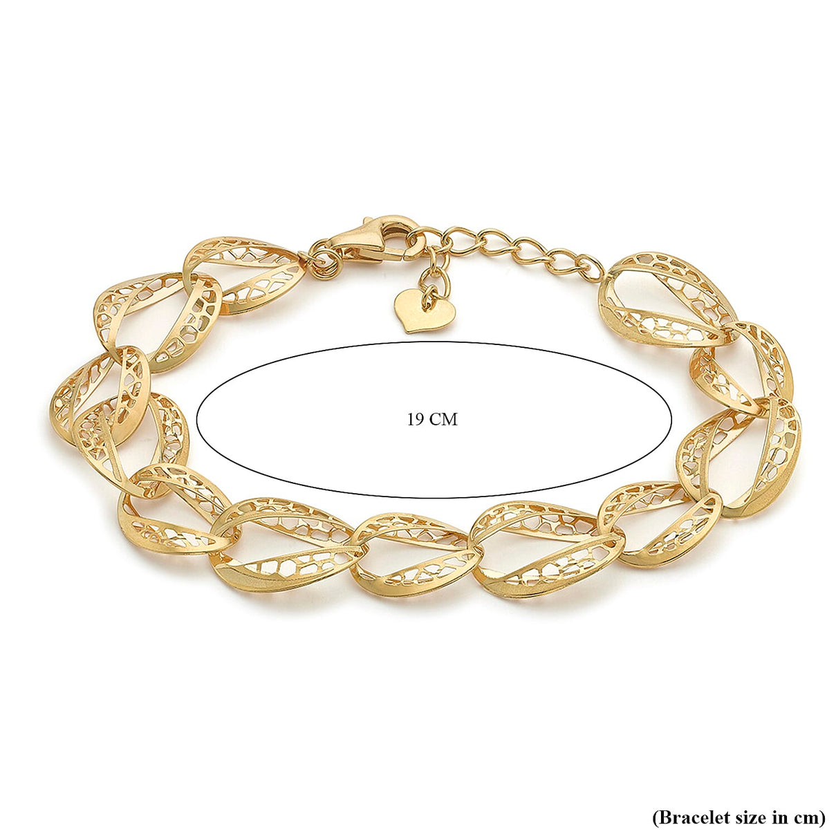 9K Yellow Gold Diamond Cut Oval Link Bracelet 9 Inch 8894683 3