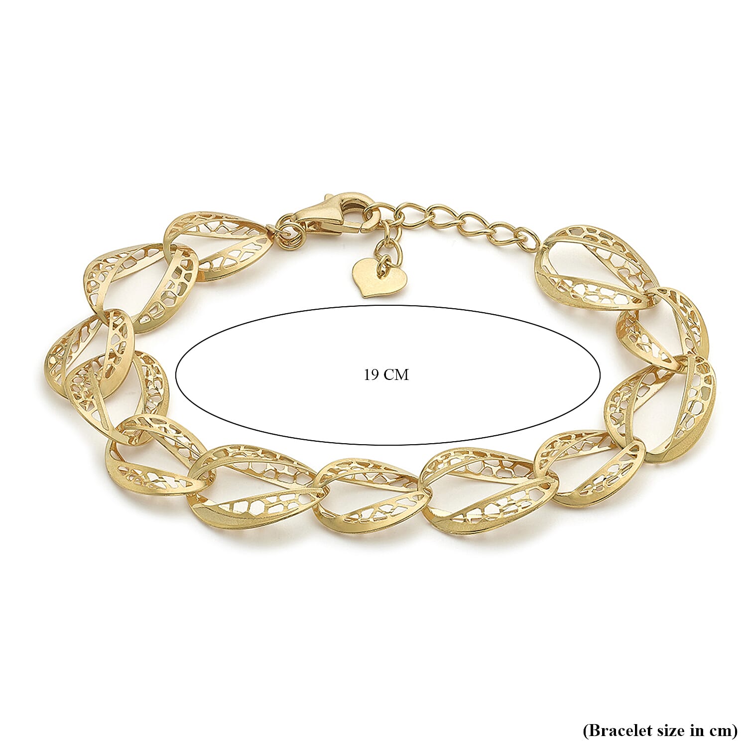 9K Yellow Gold Diamond Cut Oval Link Bracelet 9 Inch 8894683 3