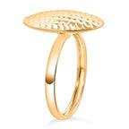 Closeout Deal- 9K Yellow Gold Diamond Cut Oval Ring