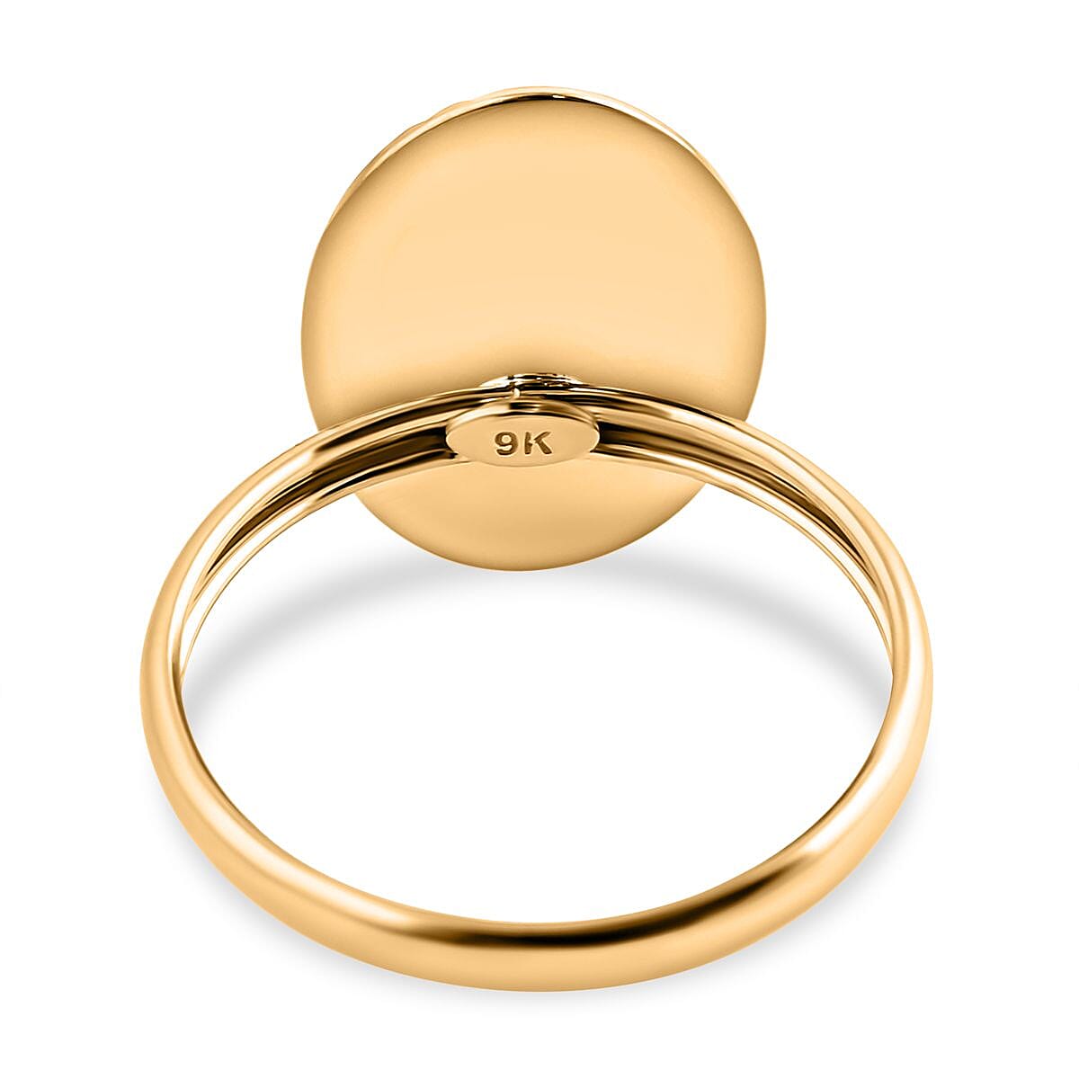 Closeout Deal- 9K Yellow Gold Diamond Cut Oval Ring 7649981 4