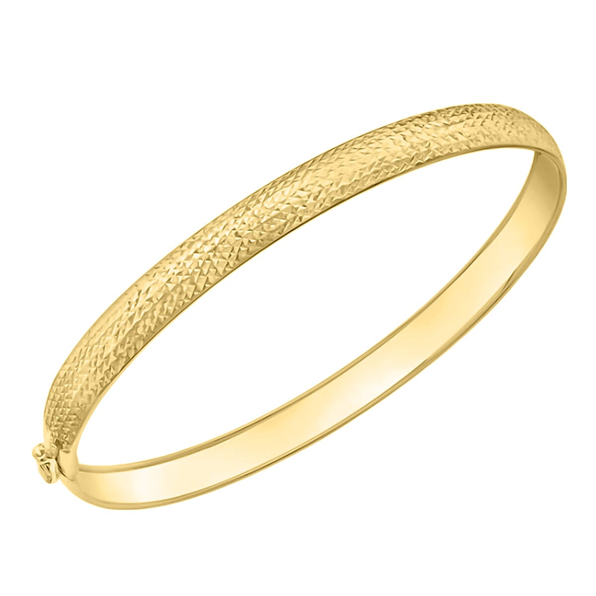 9K Yellow Gold Diamond Cut Pine Flexi Bangle (Size -7.0), Gold Wt. 3.4 Gms 7746771 0